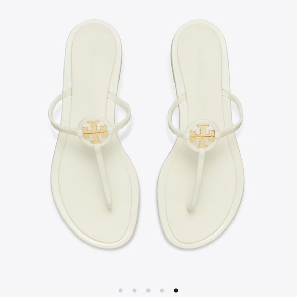 Tory Burch Mini Miller Jelly Cream Sandals with Gold Accents - Picture 1 of 7